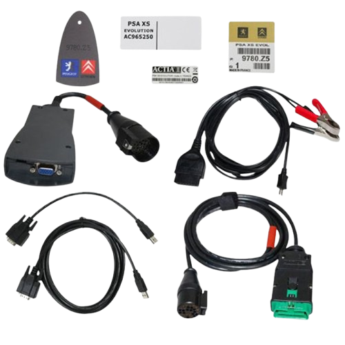 Contenu du colis Diagbox Lexia 3 PP2000 : interface, câbles et DVD logiciel