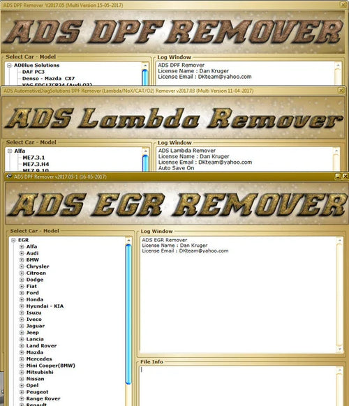 DPF EGR Lambda DTC Remover 2017.5 - logiciel de suppression des codes DPF, EGR, Lambda et DTC pour ECU