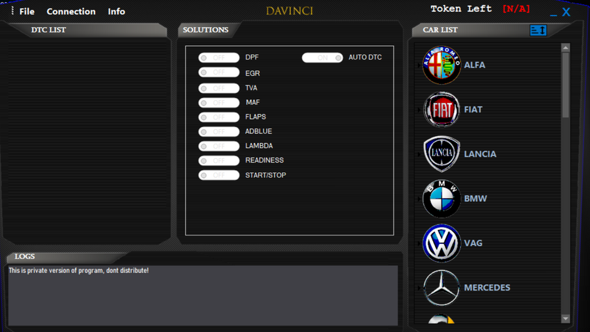 Fonctions de traitement et de calibration ECU du logiciel DaVinci 1.0.37 Deluxe