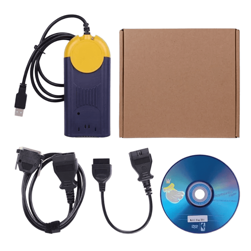 Kit de diagnostic multimarque ACTIA Multi-Diag avec interface USB, câble OBD, adaptateur, DVD et boîte