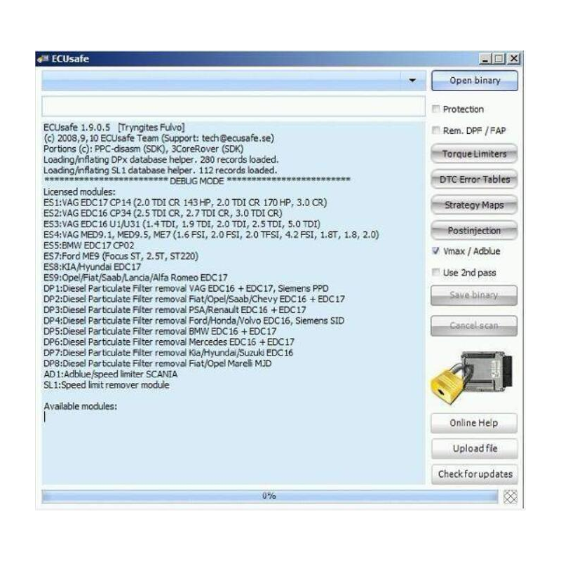 Logo du logiciel ECUsafe 2.0 pour professionnels du remapping ECU