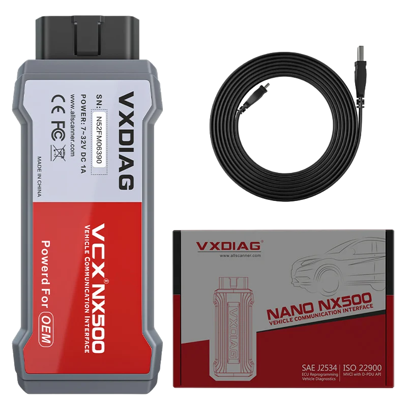 Pack VCX Nano Ford IDS : interface de diagnostic J2534 et câble USB fournis