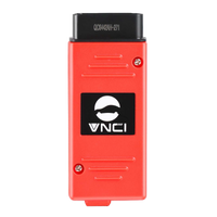 Interface de diagnostic VNCI 6154A rouge vue de face avec connecteur OBD
