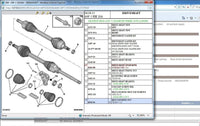 Écran de recherche de pièces dans le logiciel Service Box Peugeot Citroën